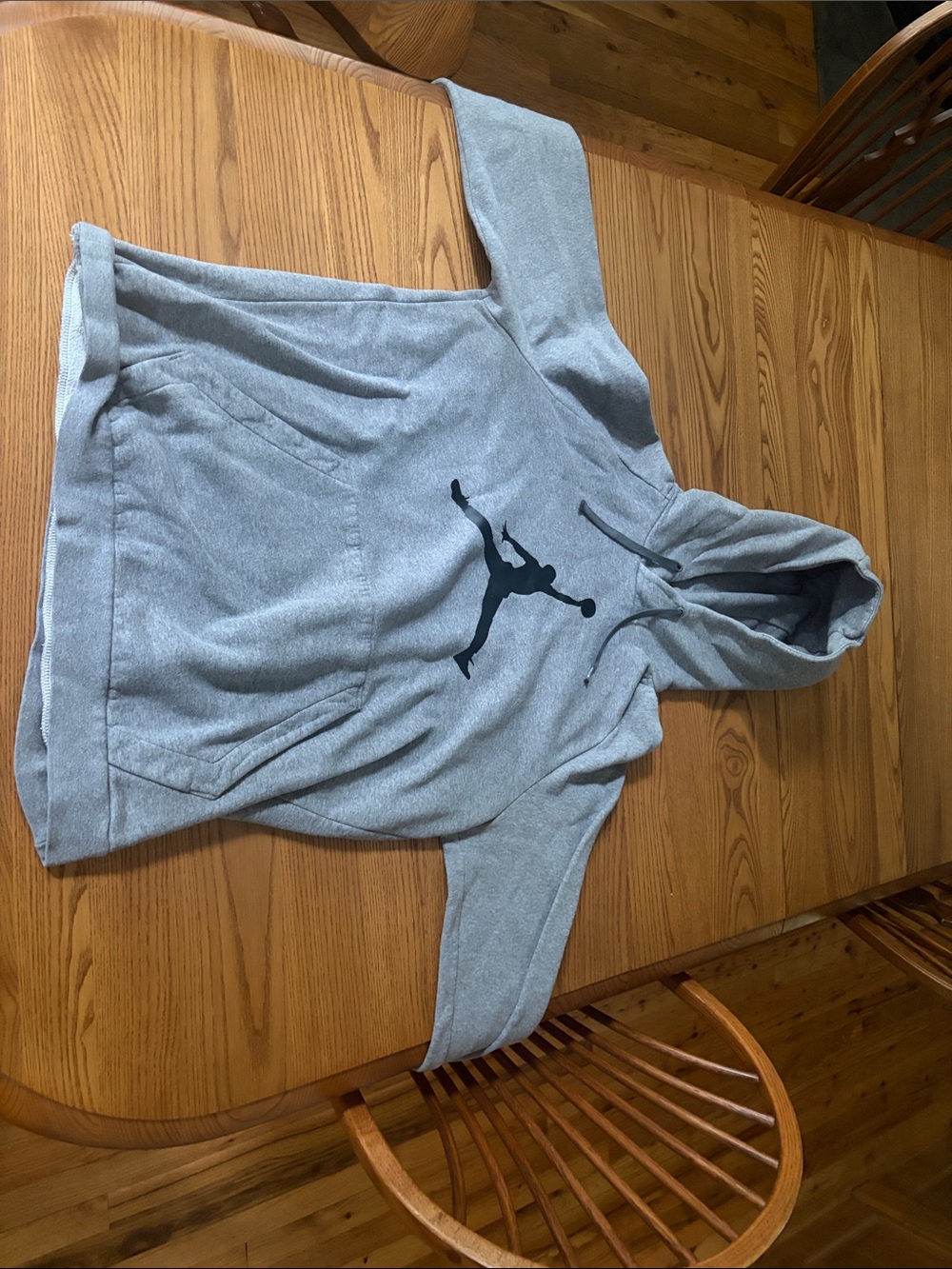 Men's Grey Turtleneck Sweater with Black Jordan Logo